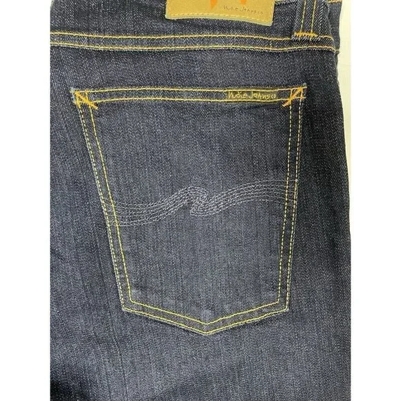 Nudie Jeans Tube Kelly Mens 31x34 Blue Denim Jeans Straight Legs